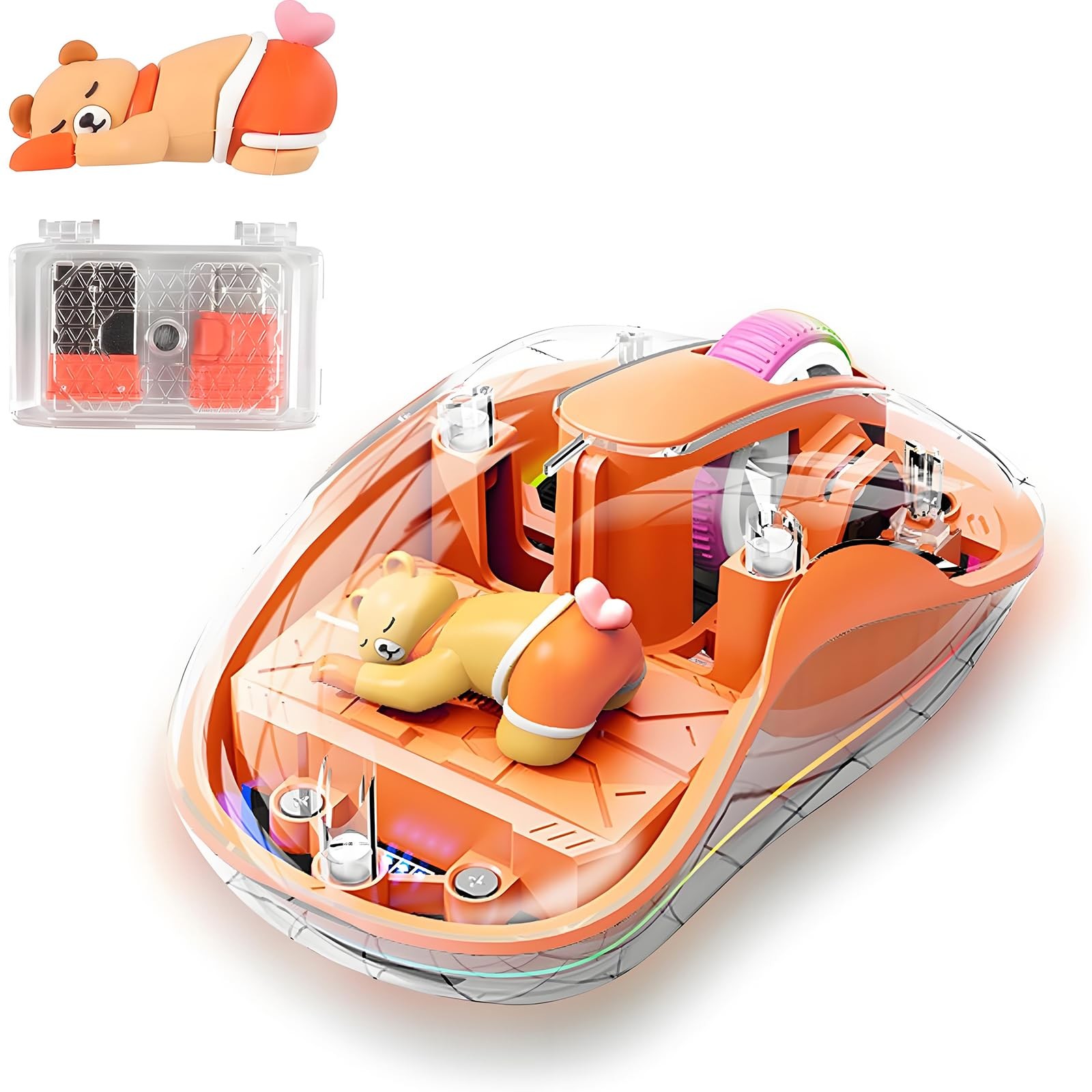 elec Space Cute Wireless USB C Mouse - Bluetooth Triple Mode Rechargeable Car...