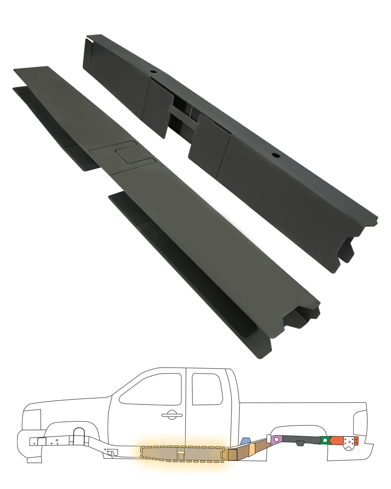 Mountainpeak Full Center Frame Rust Repair Kit fit for 2007-2014 2nd Gen Chev...