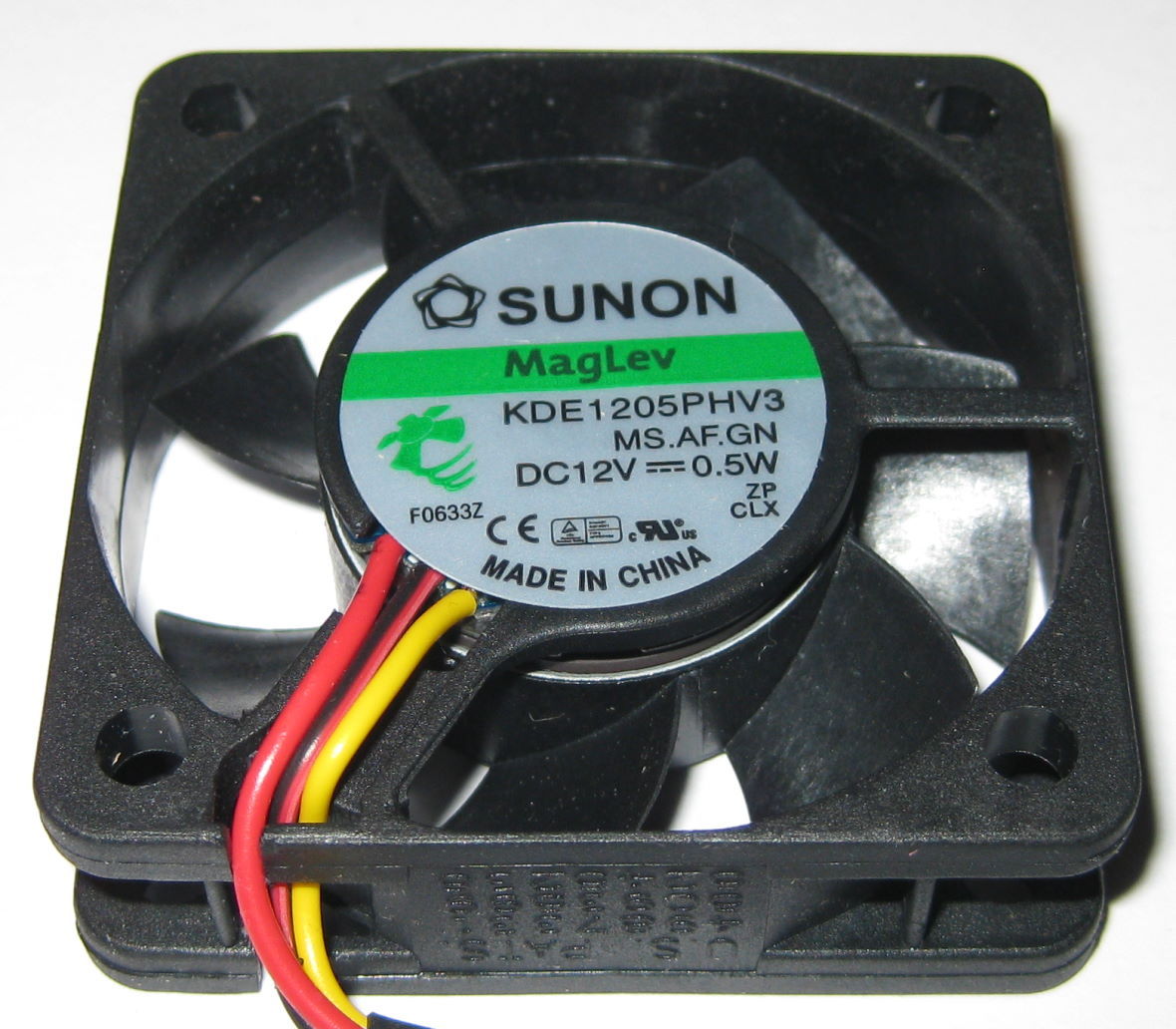 Sunon 50 mm Ultra Quiet Cooling Fan - 12 V - 10 CFM - 22 dB - KDE1205PHV3 - Tach