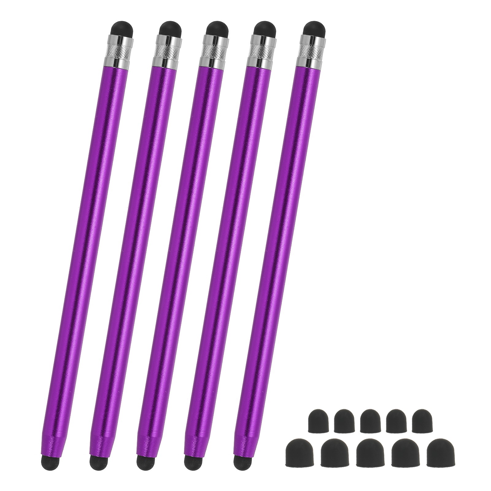 5 Pcs Stylus Pens for Touch Screens, 2 in 1 Universal Capacitive Stylus, Purple