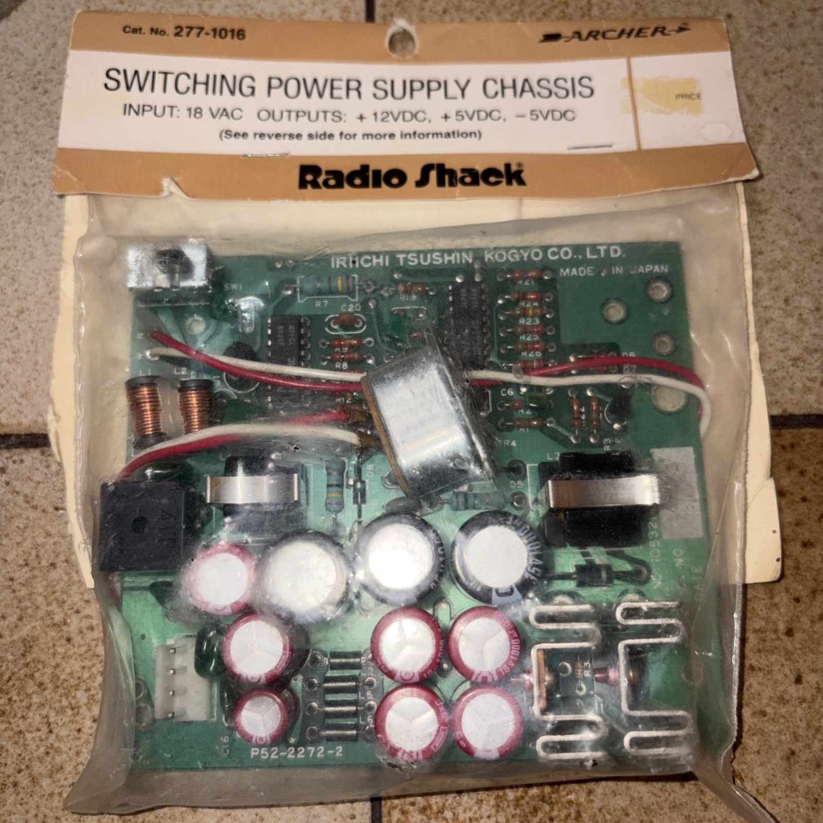Vintage Radio Shack Archer Switching Power Supply Chassis 277-1016 NOS Japan 18V