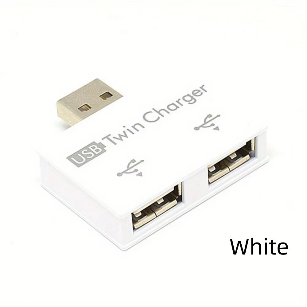 USB 2.0 Male to Twin Charger Dual 2 Port USB Splitter Hub Adapter Converter