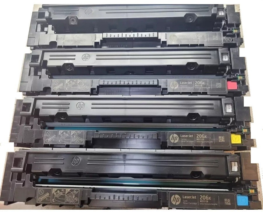 4 sets Virgin Genuine EMPTY HP W2110X - W2113X Toner Cartridges 206X w/ OEM CHIP