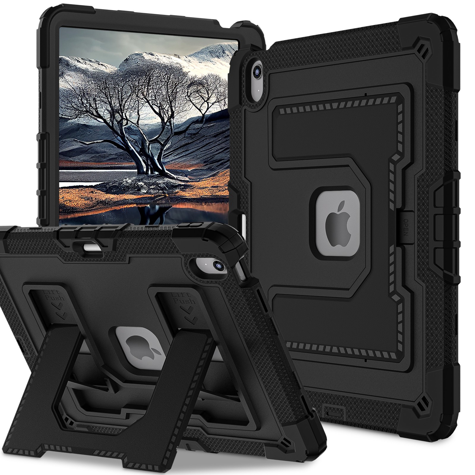 For iPad Air 13'' M4 (2026)/Air 11 M4 (2026) Stand Shockproof Rugged Case Strap