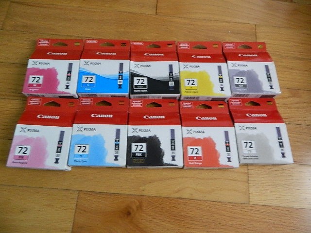 GENUINE SET 10 CANON PGI-72 INK TANKS PIXMA PRO-10 PRINTER FACTORY SEALED