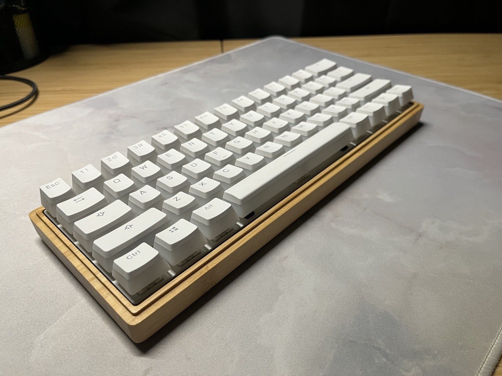 Custom built BT RGB Mechanical Keyboard with Bamboo Case 
