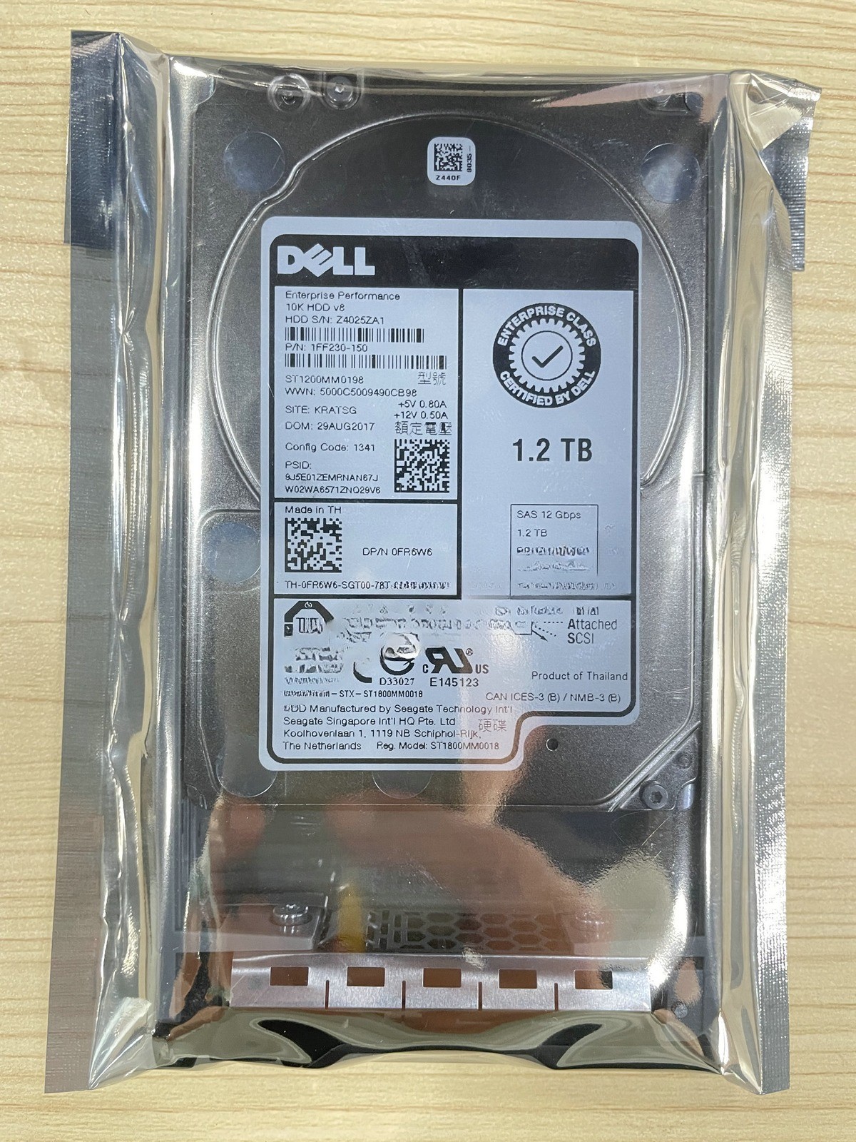 FOR Dell FR6W6 0FR6W6 1.2TB 10K 2.5" 12Gbps 512e Hard Drive ST1200MM0198