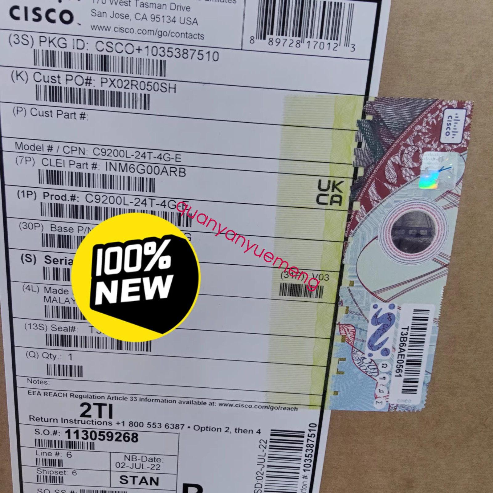 1PCS C9200L-24T-4G-E cisco switch new  via FedEx or DHL
