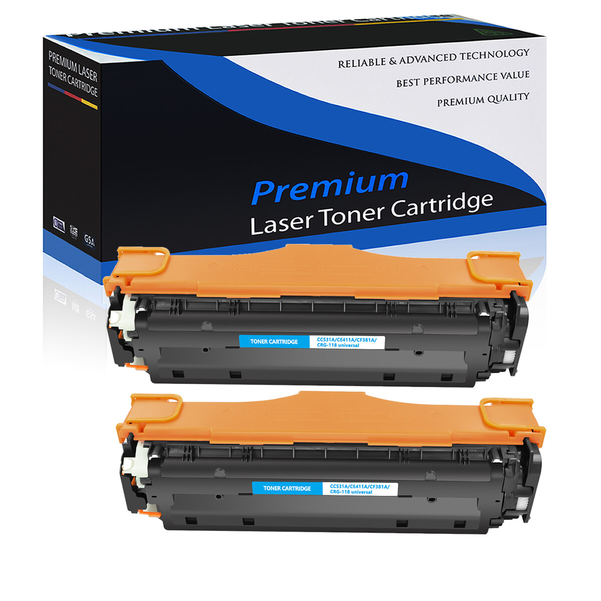2 PK Cyan Toner for HP 304A CC531A LaserJet CP2025 CP2025n CM2320nf CP2025x MFP