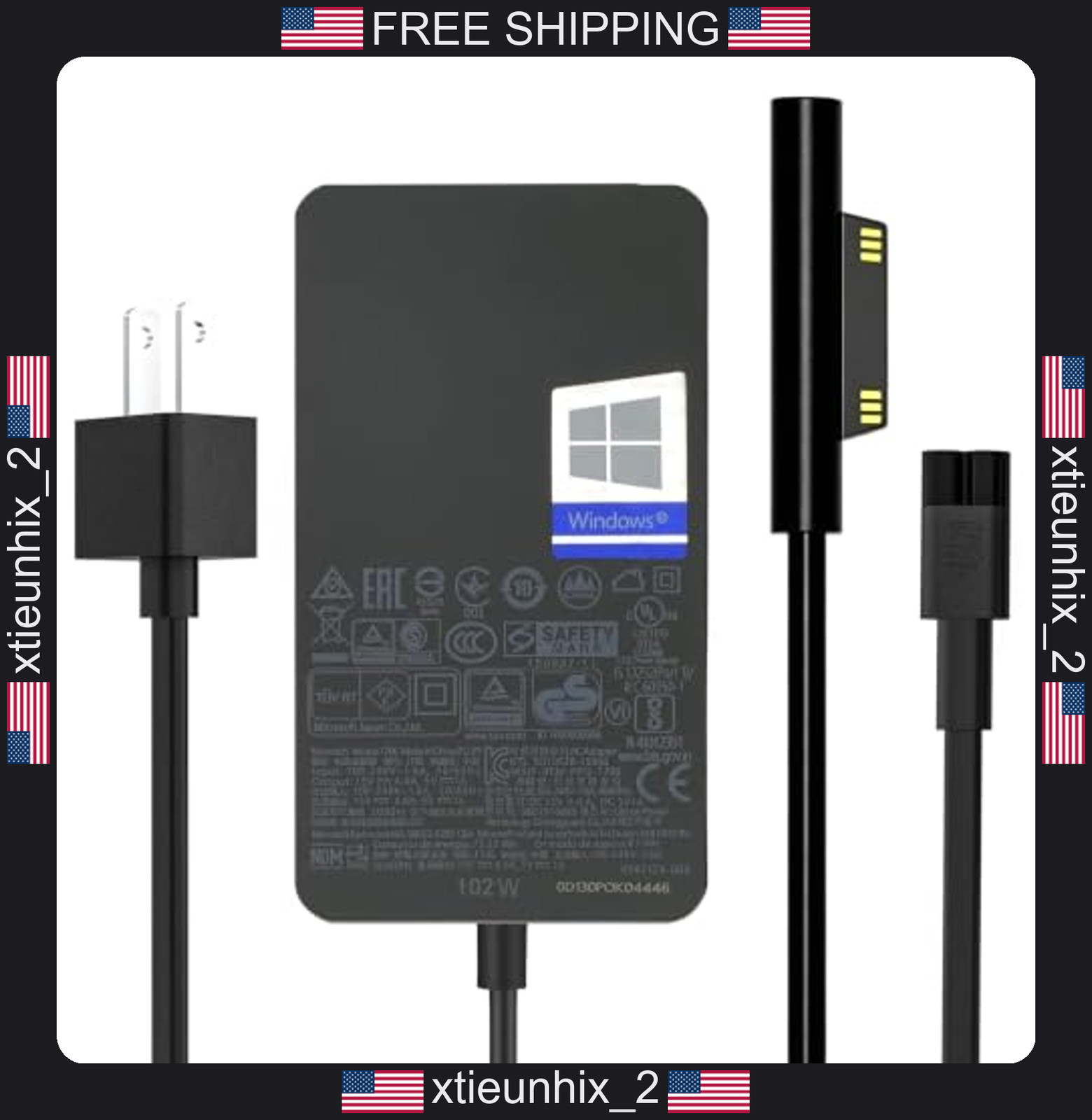 Surface Book Charger 102W for Microsoft Surface Devices with Magnetic Connector