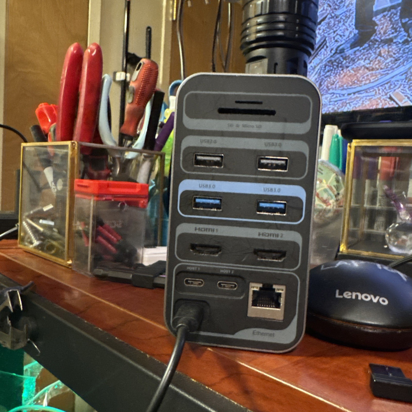 15-in-2 TobenONE USB C Laptop Docking Station Dual Monitor, USB C Dock