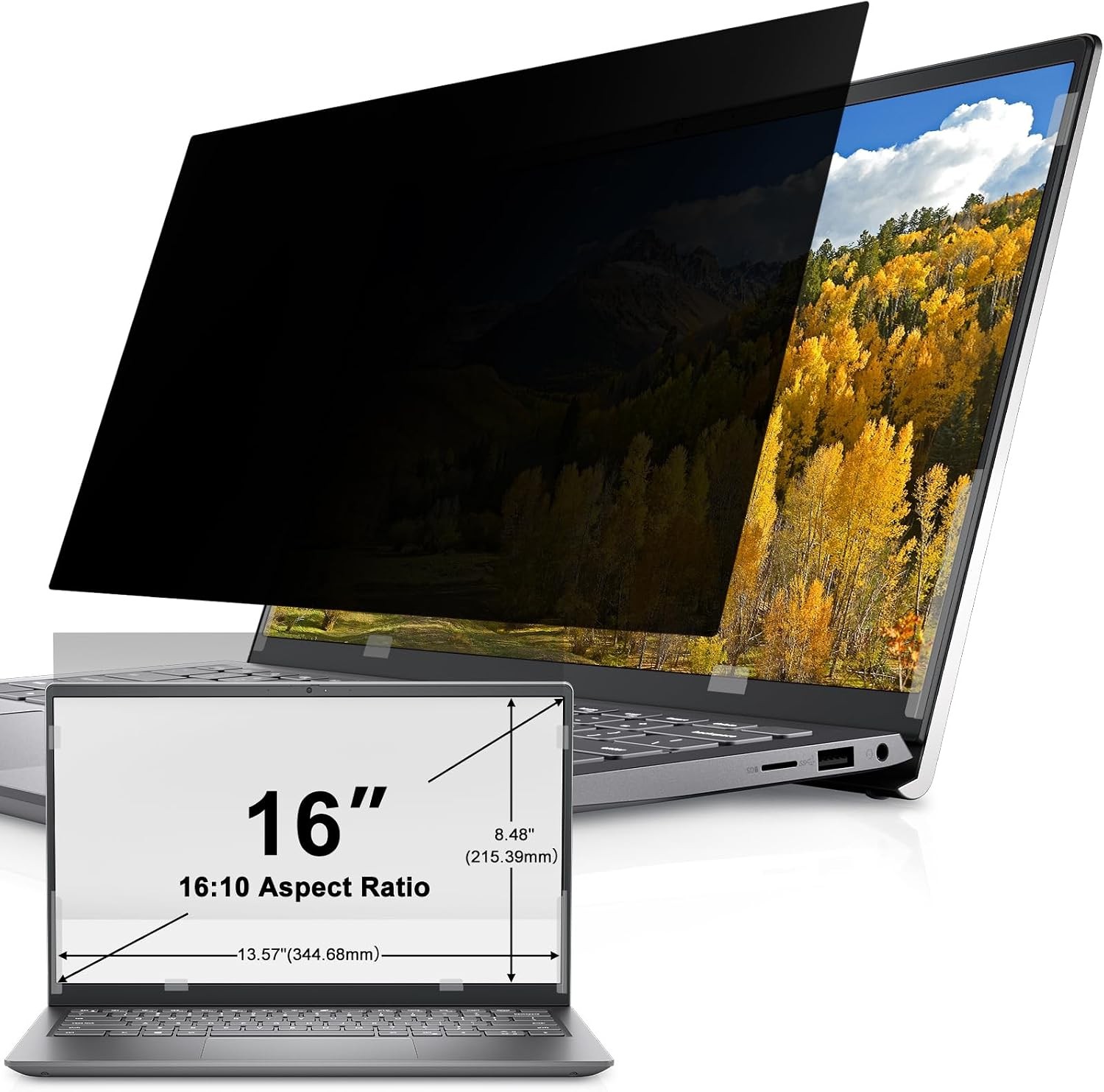 Laptop Privacy Screen 16 Inch 16:10 Aspect Ratio Computer | Removable Anti Glare