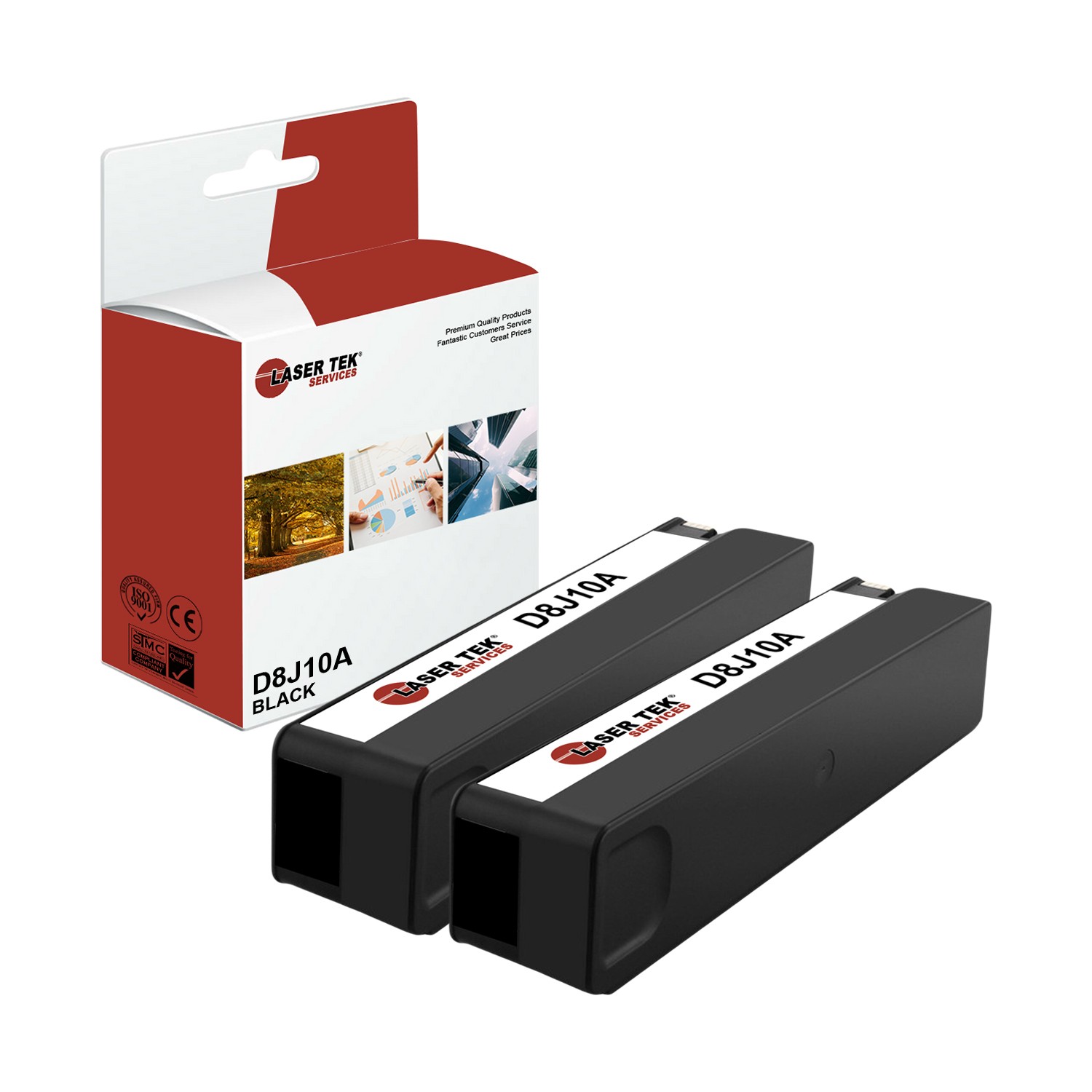 2Pk LTS 980 D8J10A Black HY Compatible for HP OfficeJet X555dn X555xh X585f Ink