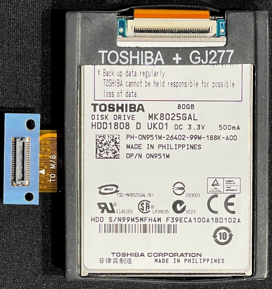Dell / Toshiba 80GB 4200RPM 1.8" IDE Hard Drive / MK8025GAL / N951M / MP501