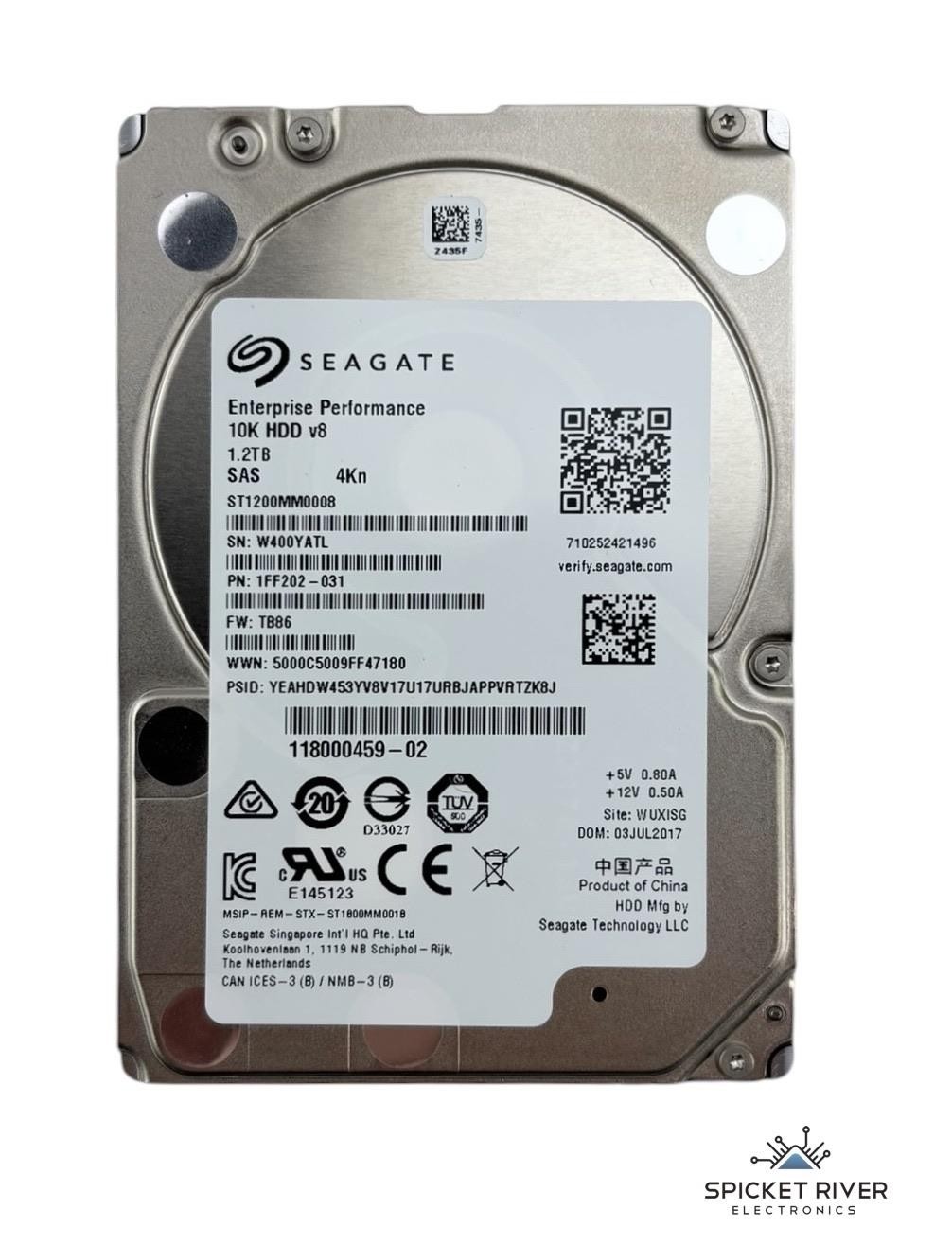 Seagate 10K HDD v8 ST1200MM0008 1.2TB SAS 12Gbps 10K RPM 2.5" Enterprise HDD