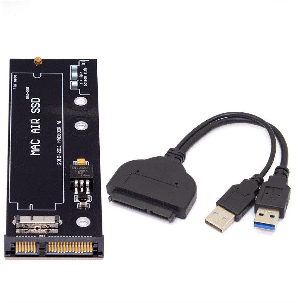 12+6pin SSD HDD Hard Disk Drive to USB 3.0 Adapter for 2010 2011 Mac Air A1370