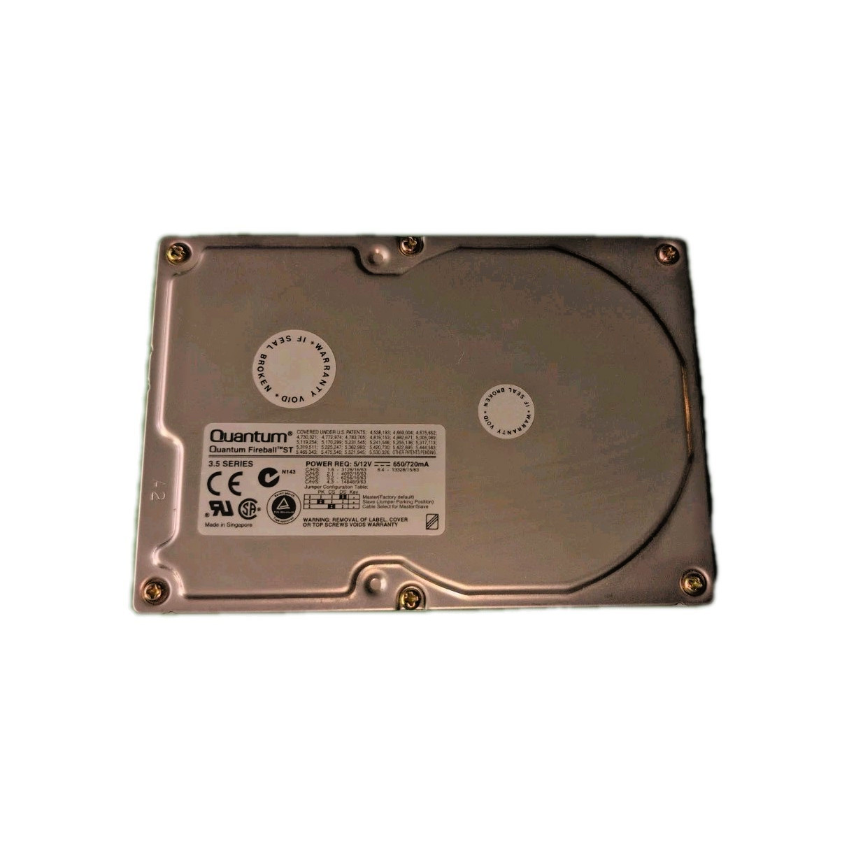 Vintage Quantum Fireball 3.5 Series Internal Hard Drive EX64A013 6.4 GB Read Des