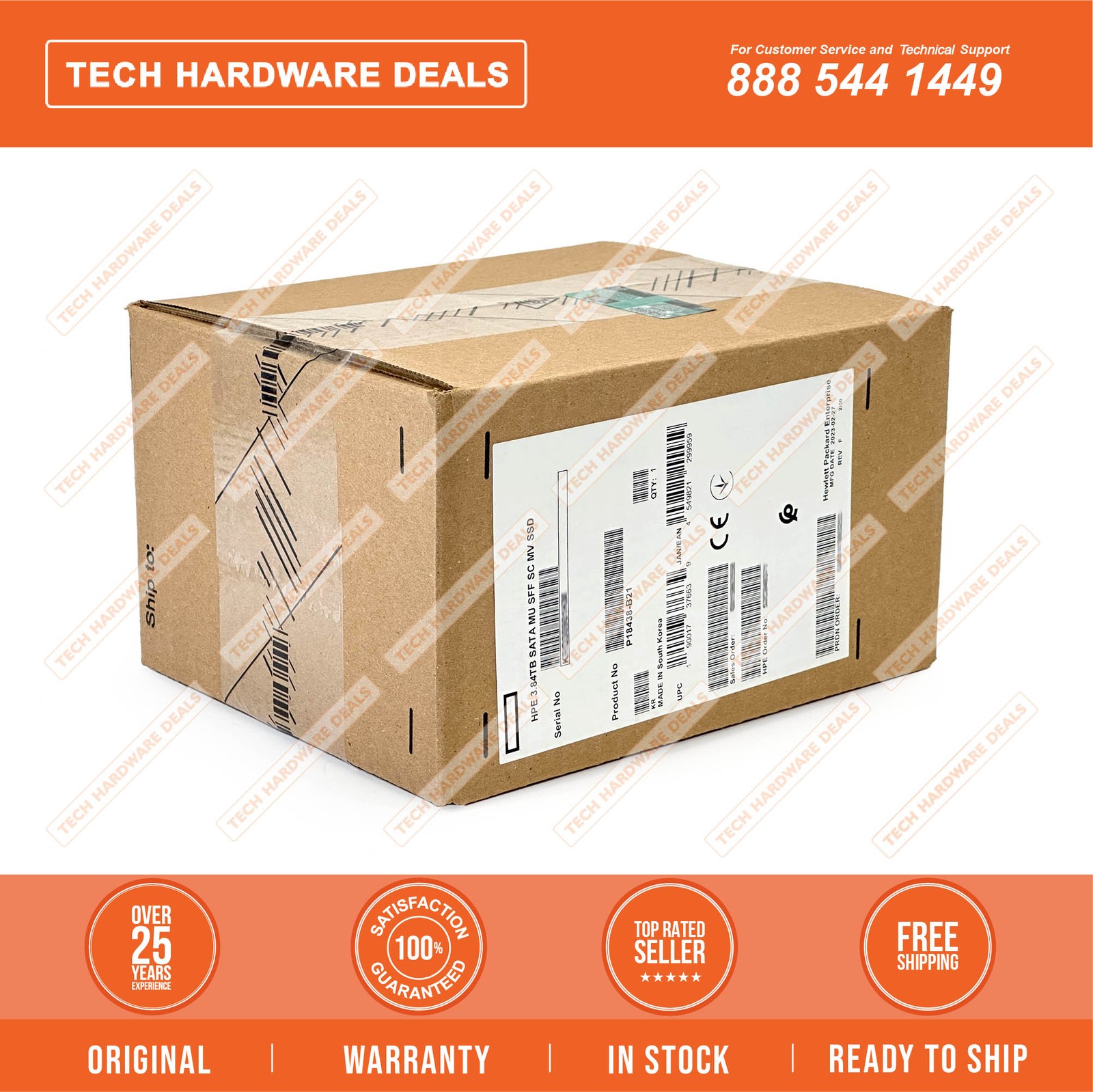 MK003840GWSSF 3 Year HPE Warranty RETAIL BOX HPE 3.84TB SATA 6G MU SFF SC MV SSD