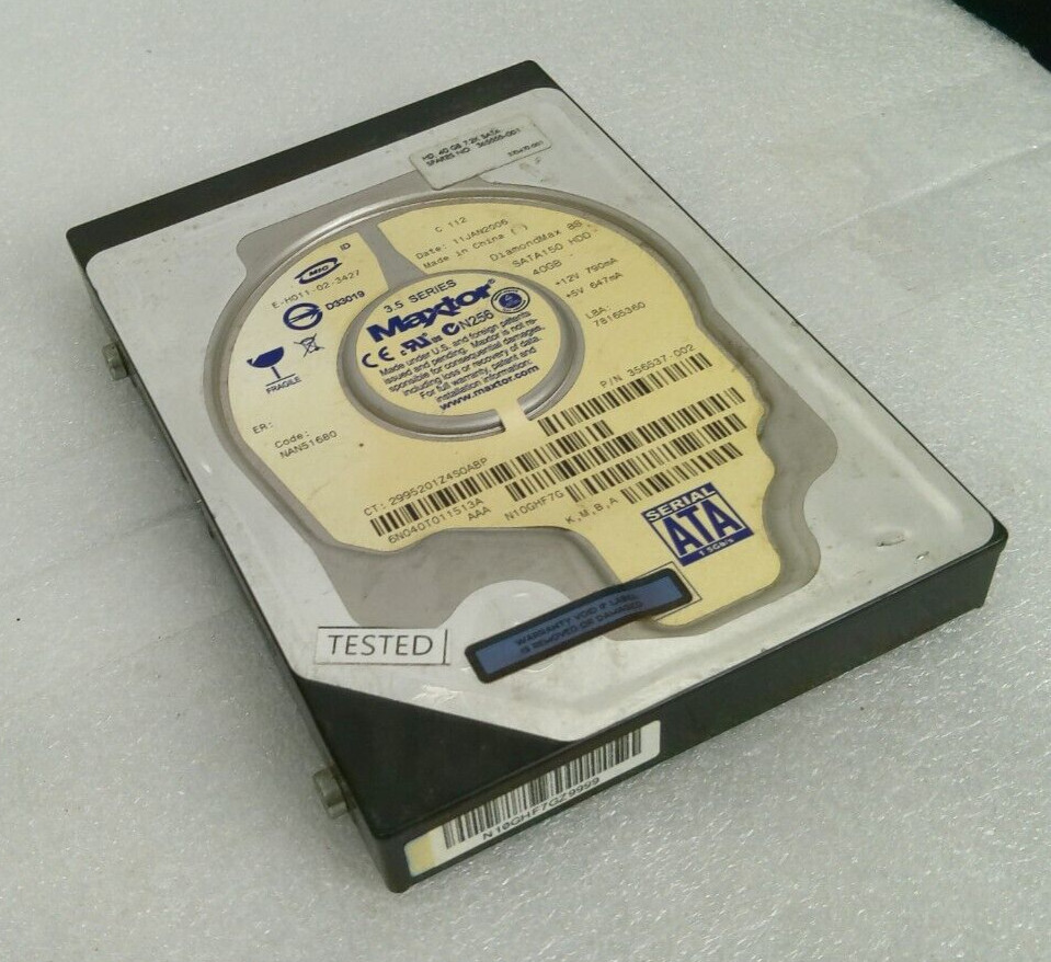 Maxtor Sata E-H011-02-3427 40GB HDD Hard Drive