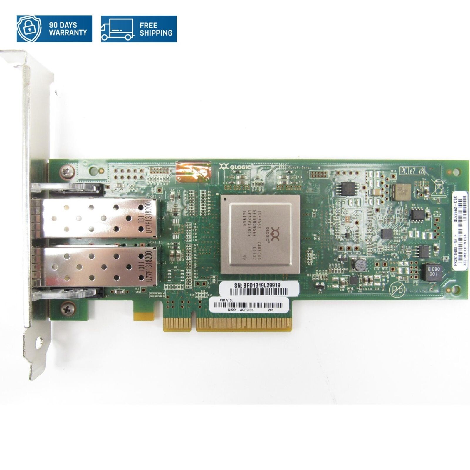 Cisco N2XX-AQPCI05 8GB FC Dual Port HBA QLogic QLE2562-CSC 2-Port Fiber Channel