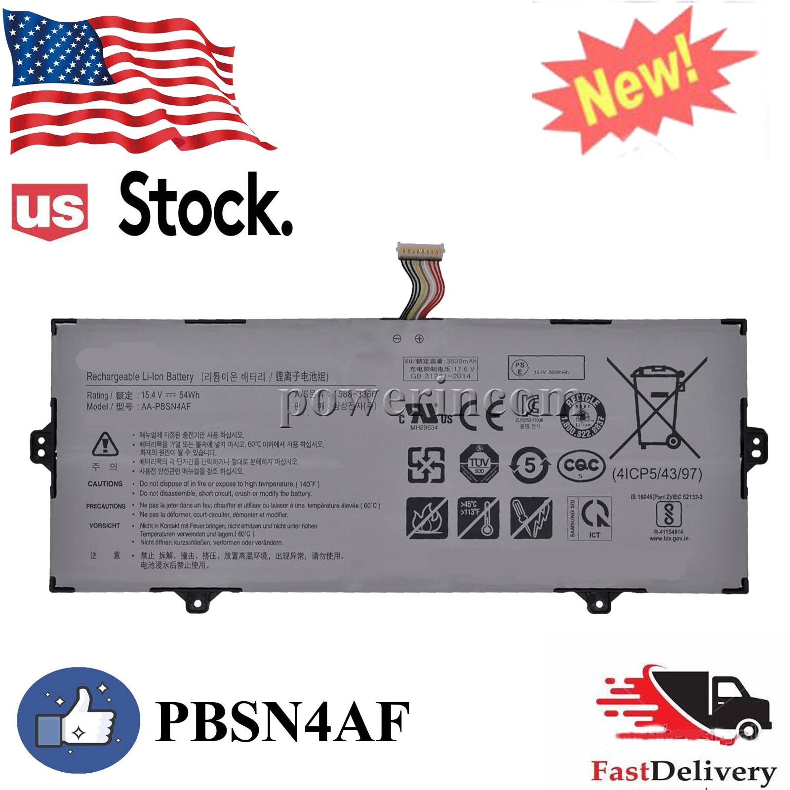 BA43-00391A AA-PBSN4AF BATTERY For SAMSUNG 15.4V-NP730QDA-KB1US (GRD A)(DC14)