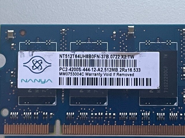 NANYA NT512T64UH8B0FN-37B.0722.X2.TW 