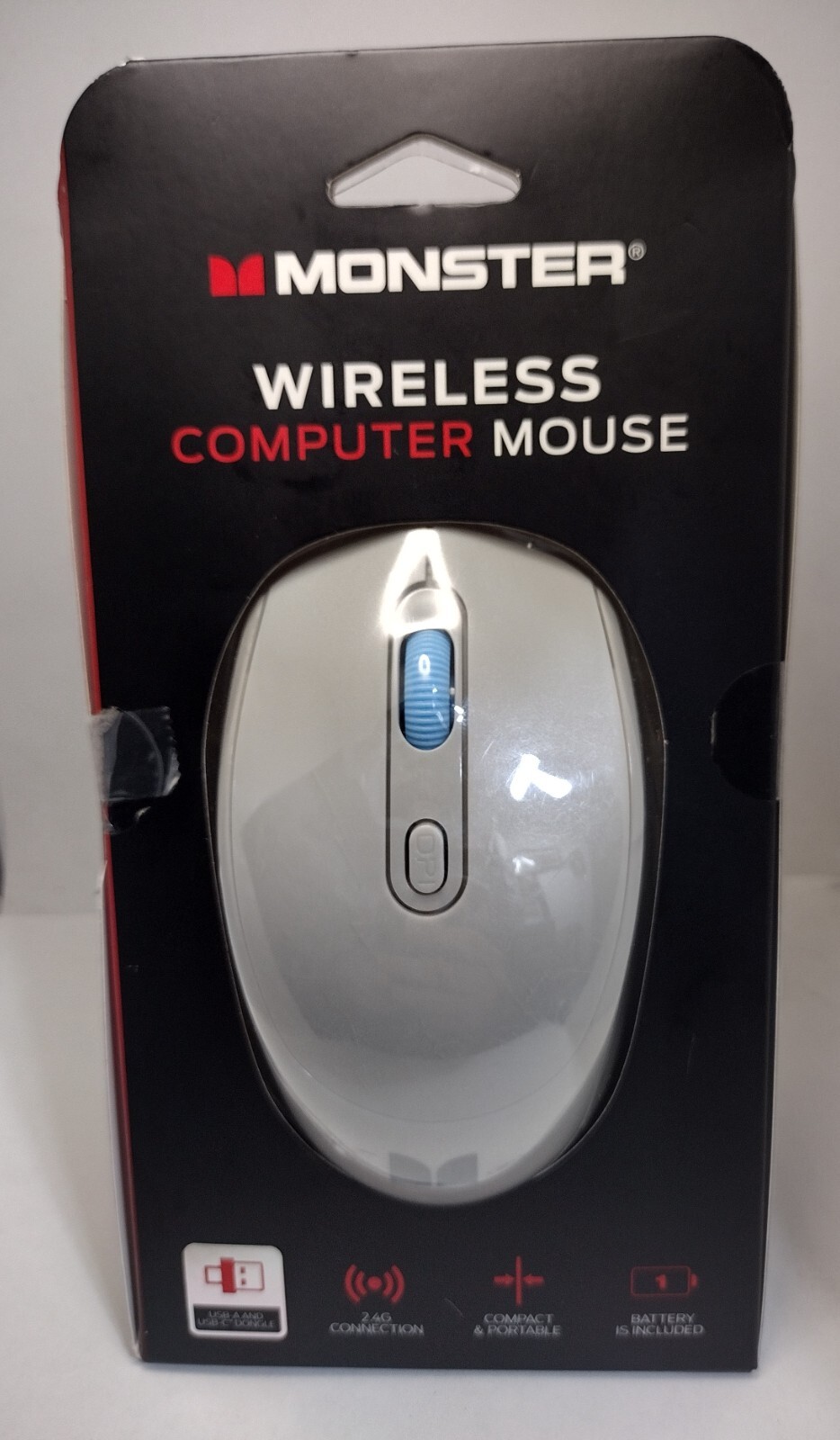 Monster Mouse Wireless Computer 300-1600 DPI Compact Design