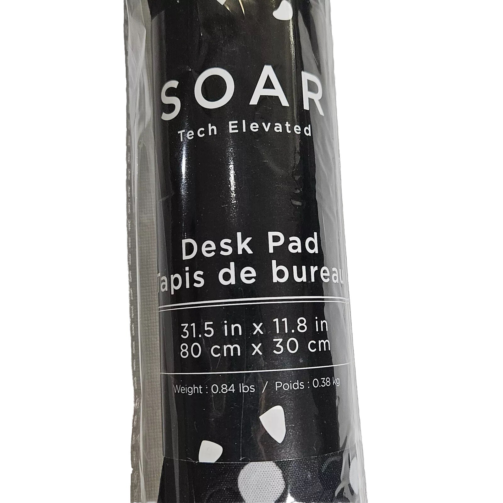 SOAR Tech Elevated Desk Pad Mat Black White Polka Dot 31.5” x 11.8” Mouse NEW