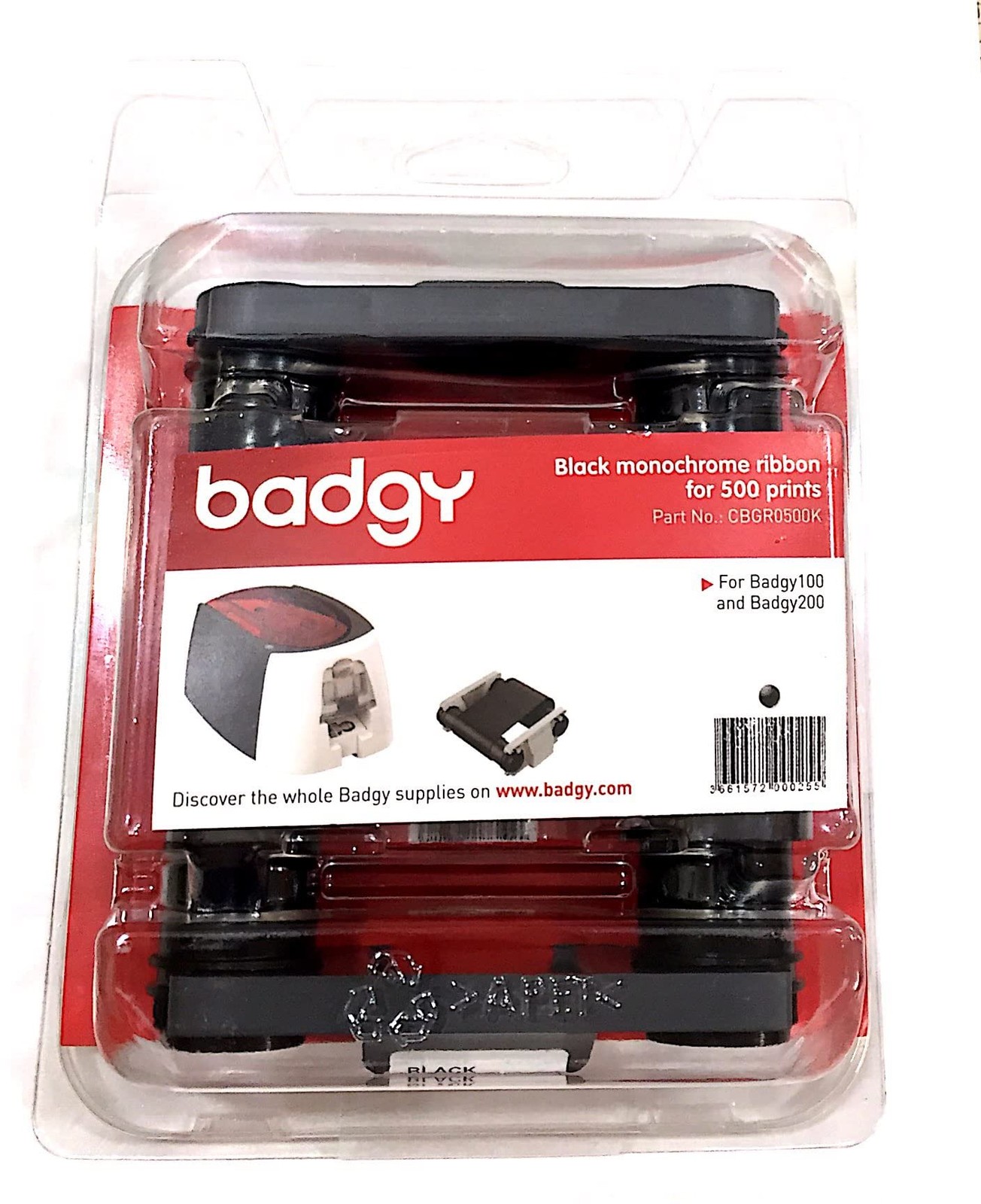 Evolis Badgy100 & 200 Black Ribbon - Compatible with Badgy100 & 200 printers ...