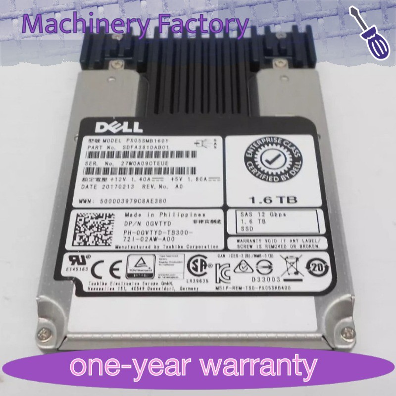 1PCS for DELL 0GVTYD GVTYD PX05SMB160Y 1.6TB 2.5" SAS 12G MU SSD Solid State Dr