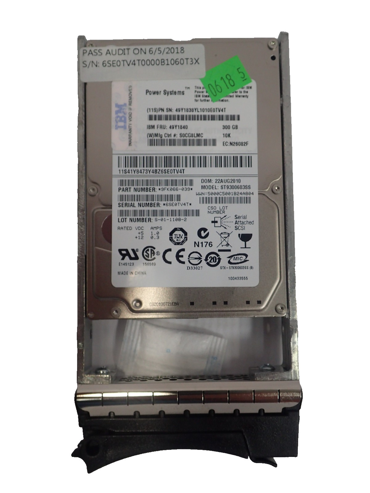 IBM 49Y1840 300GB 2.5" SAS 10K Hot Swap 6Gb/s HS HDD Internal Hard Disk Drive