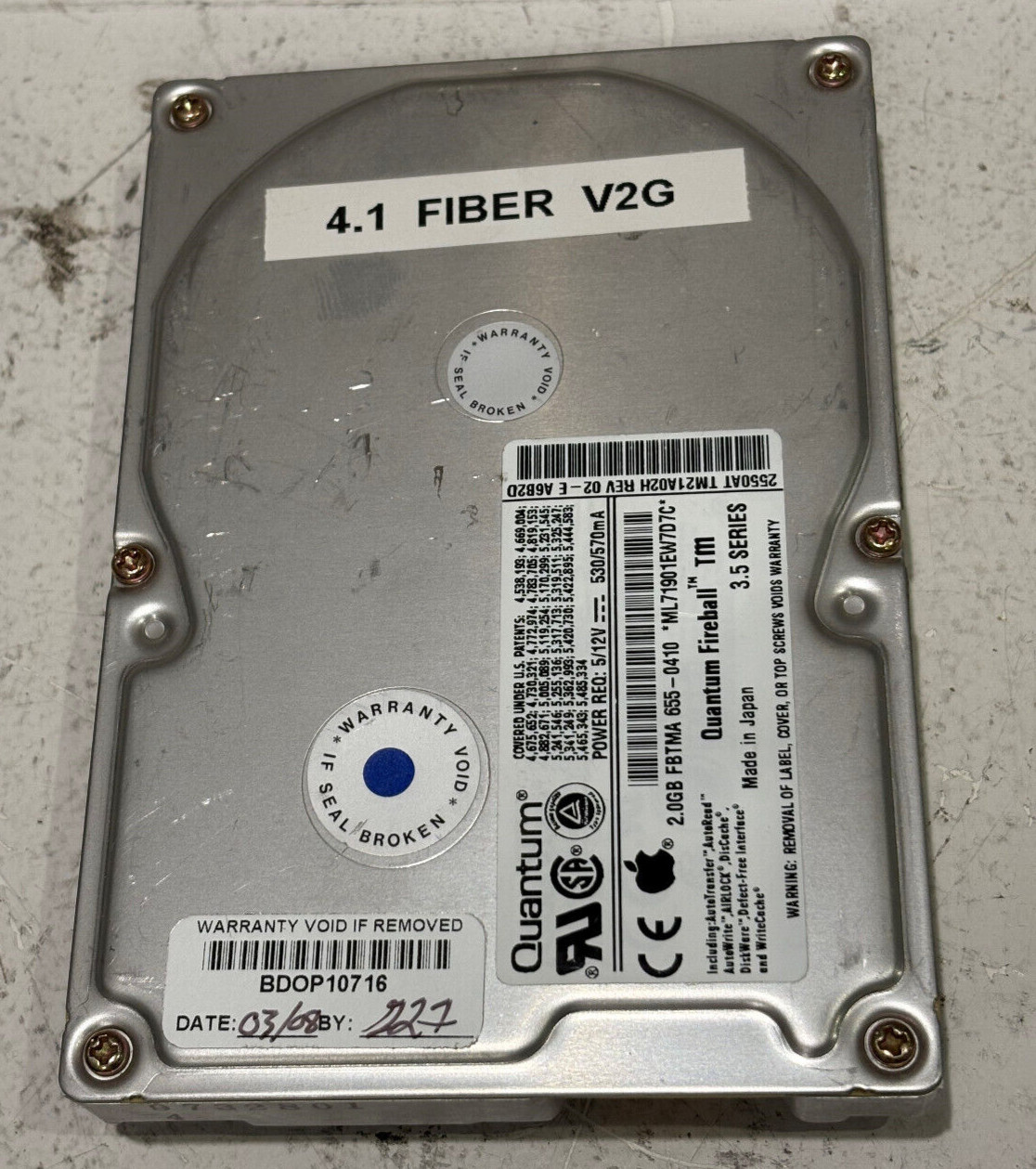 Quantum Fireball 2.0GB FBTMA 655-0410 2550AT TM21A02H REV 02 Hard Drive