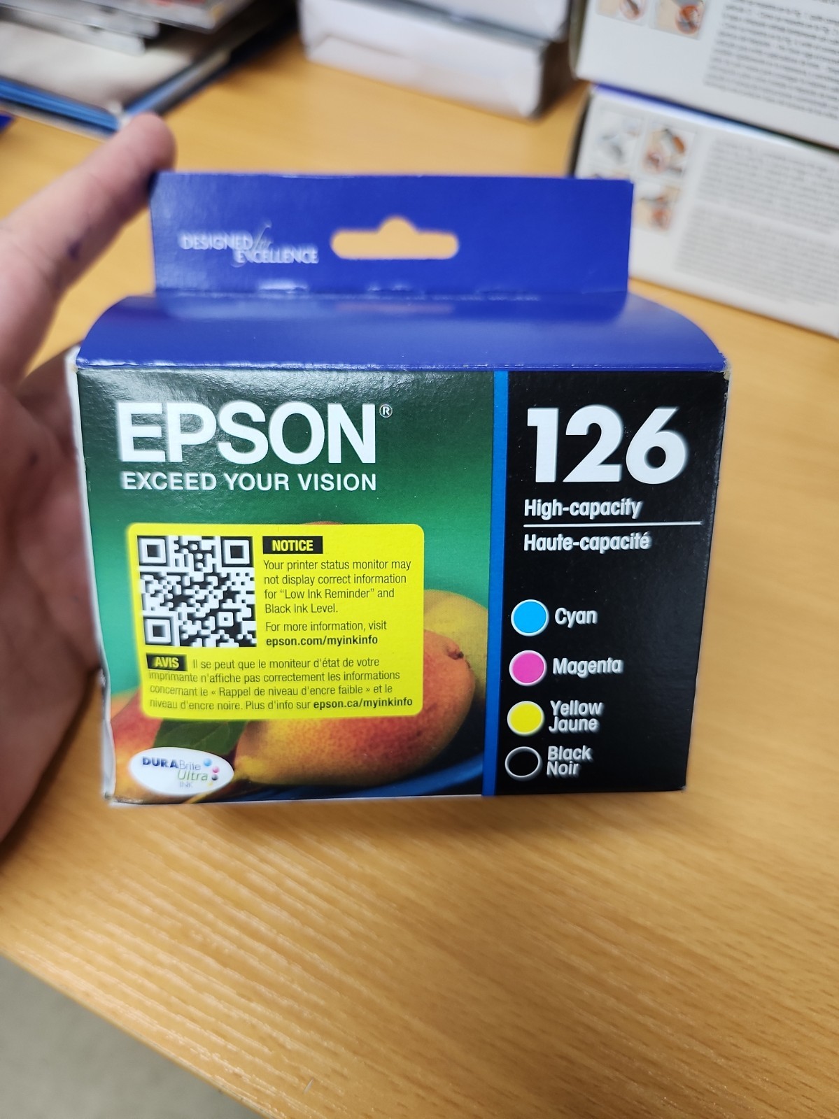 Epson 126 T126120-BCS Black/Cyan/Magenta/Yellow Ink Cartridges - 4 Pieces
