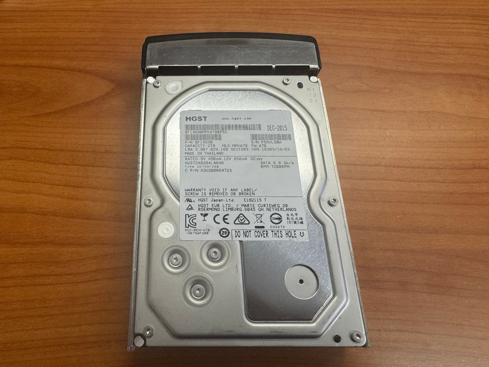 HGST 2TB 7.2K SATA 3.5" 6G Hard Drive Desktop Server HUA723020ALA640 P/N 0F14690