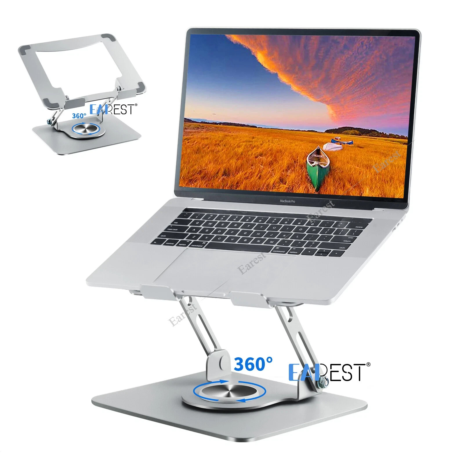 360° Adjustable Laptop Stand Desk Holder Notebook Computer Riser up to 17.3”