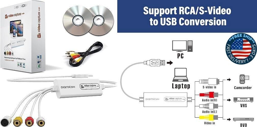 Convertidor VHS A Digital, Tarjeta De Captura De Vídeo USB, Dispositivo. neuvo.