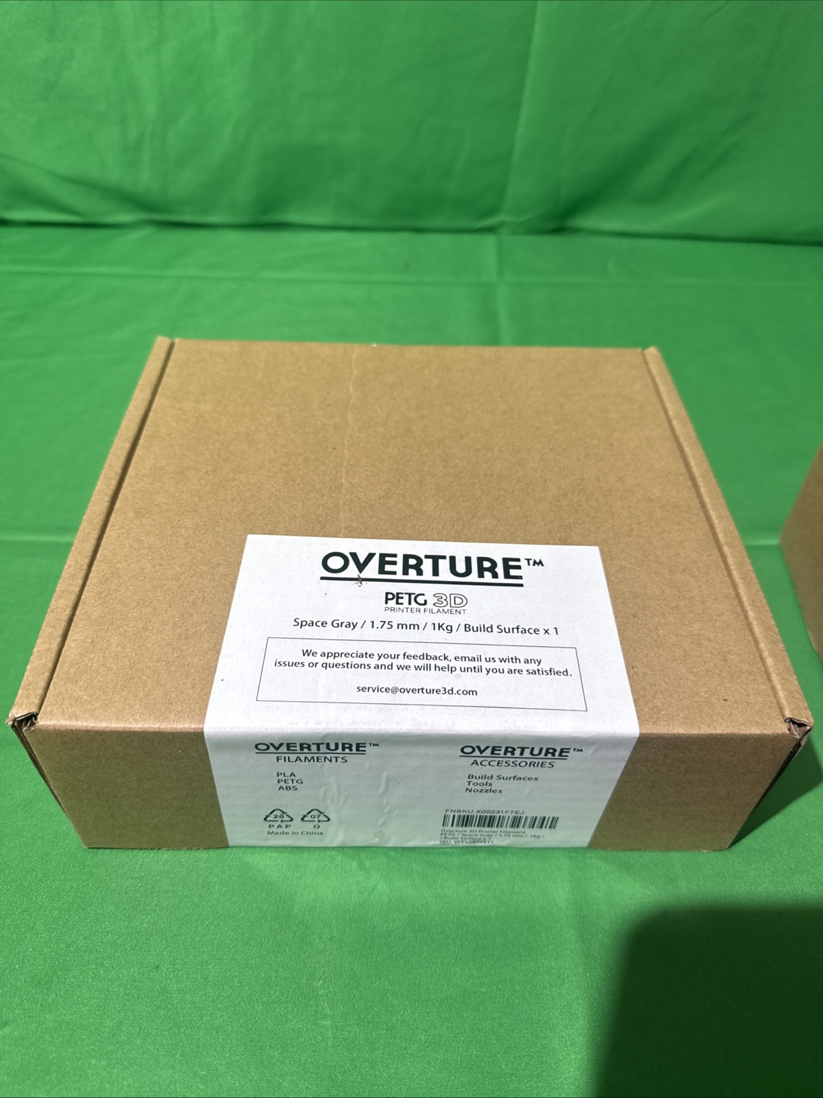 OVERTURE 3D Printer Filament Petg/Space Gray/1.75/1Kg/Build Surface X1