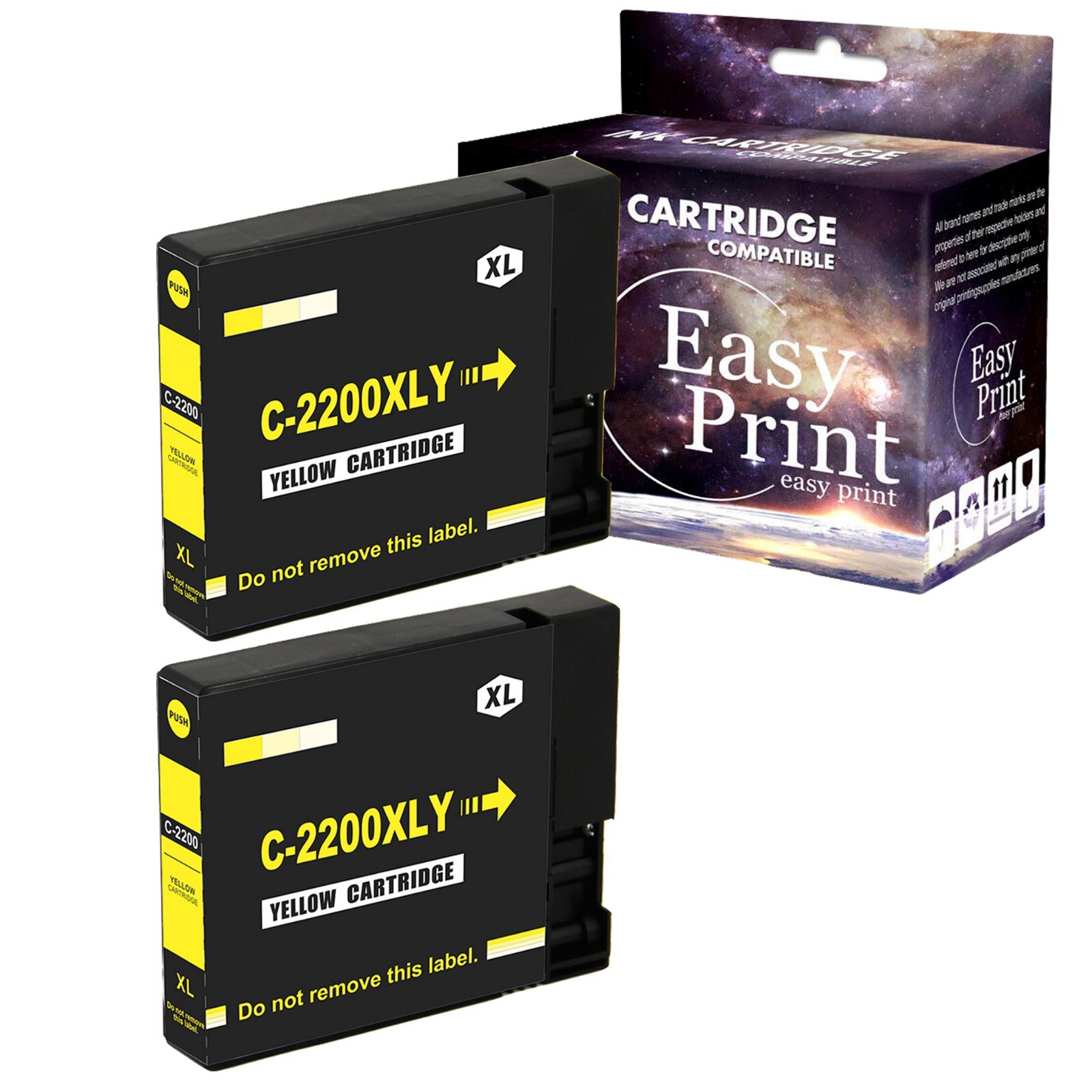 2PK PGI-2200 PGI2200 Yellow Ink Cartridge 2200XL for iB4120 MB5420 MB5320