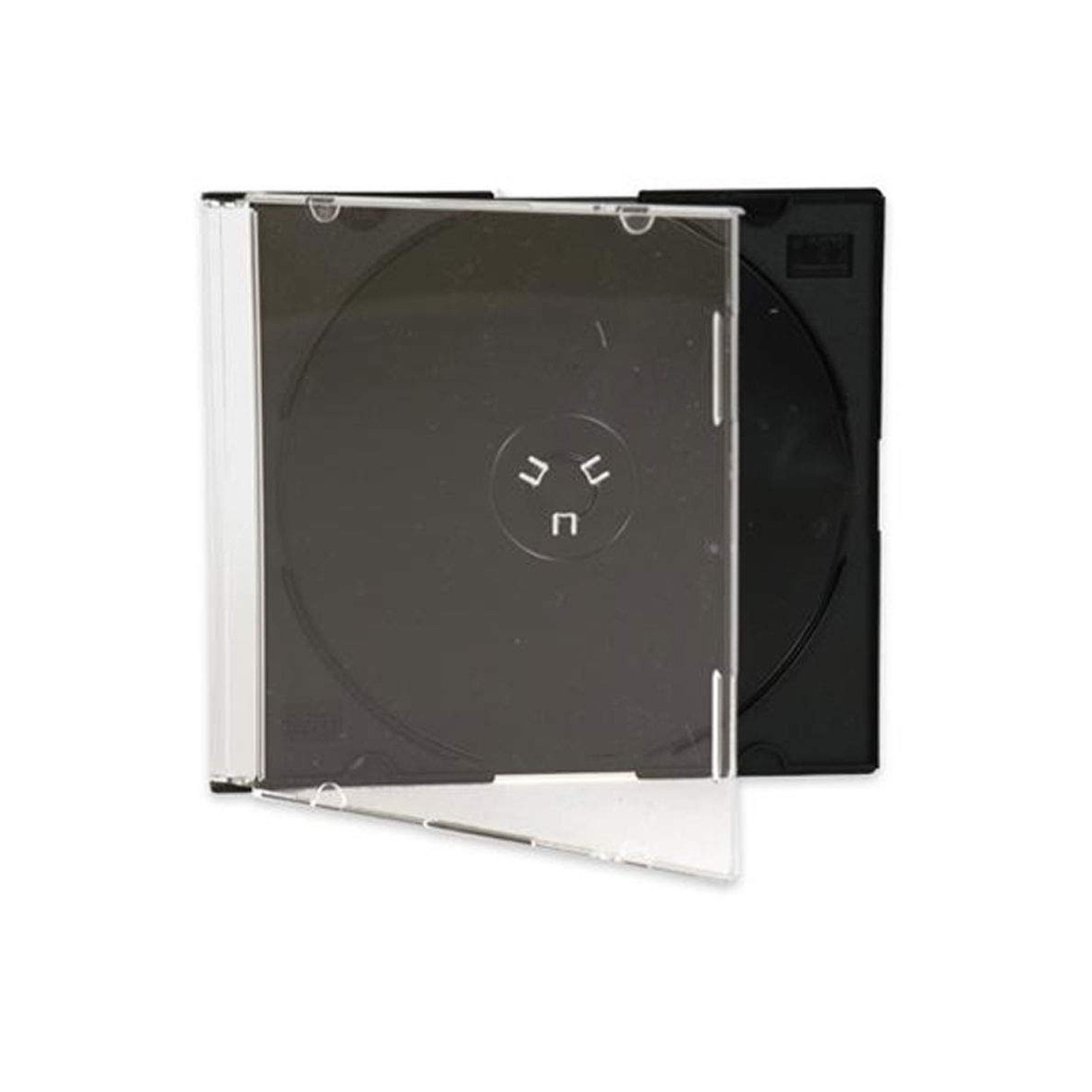 Maxtek Ultra Thin 5.2mm Slim Clear CD Jewel Case with Built in Black Tray, 10...