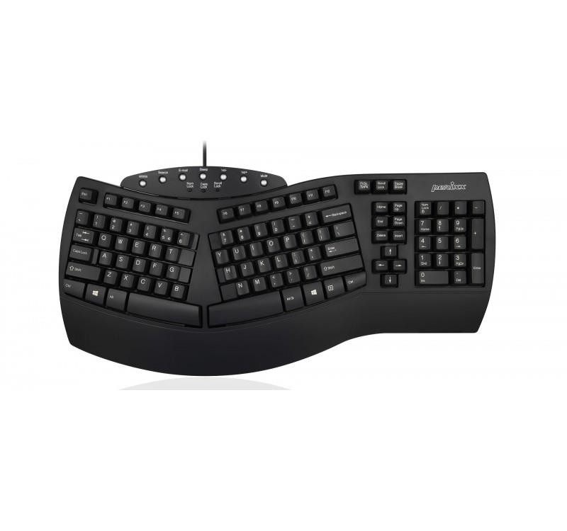 Klawiatura przewodowa Perixx PERIBOARD-512 Classic Ergonomic, czarna perixx
