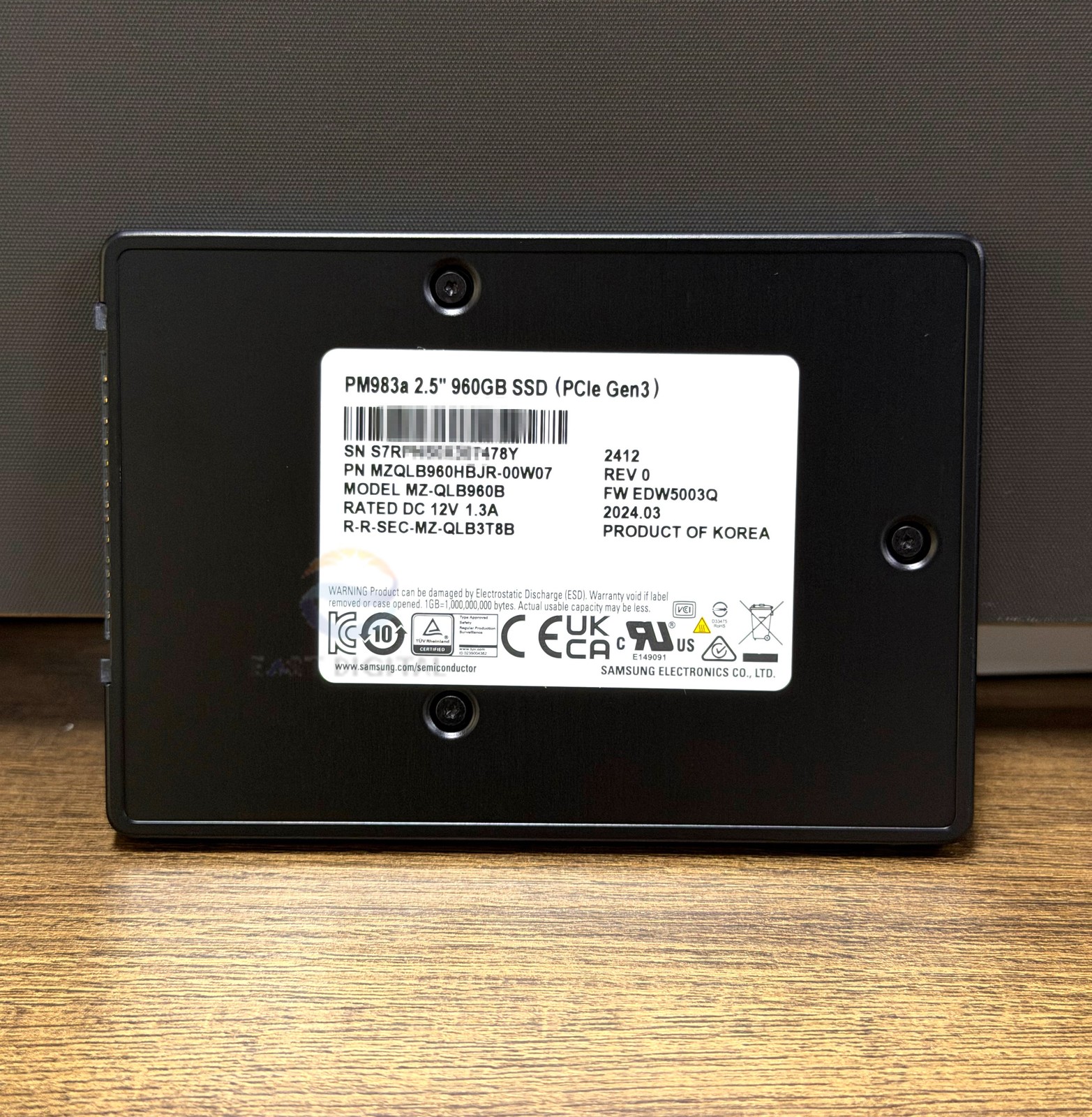 Samsung MZ-QLB960B PM983a 960GB 2.5'' U.2 PCIe Gen3 NVMe Enterprise SSD New