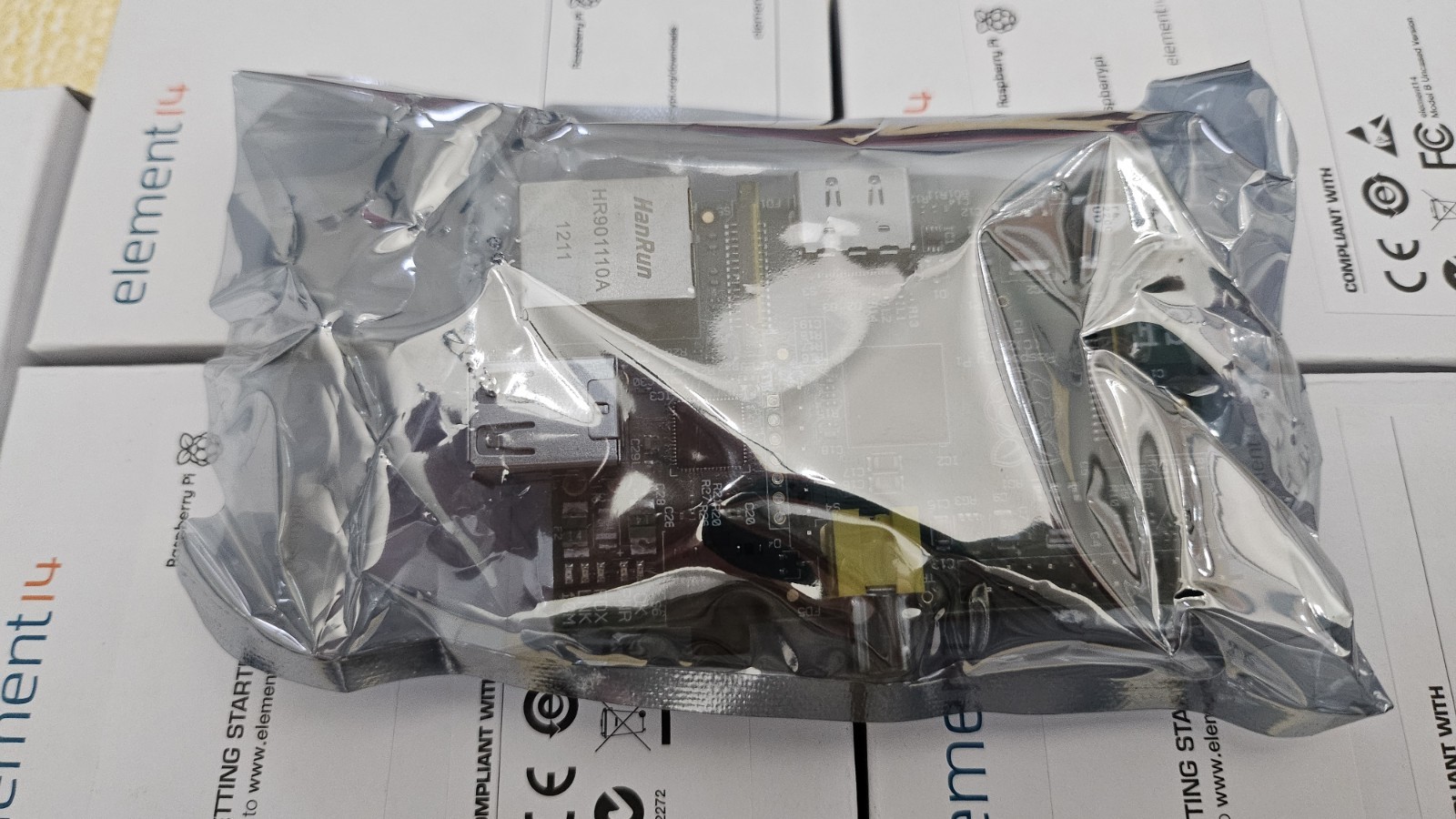 New element 14 Raspberry Pi Model B Rev1 board. 256 MB.