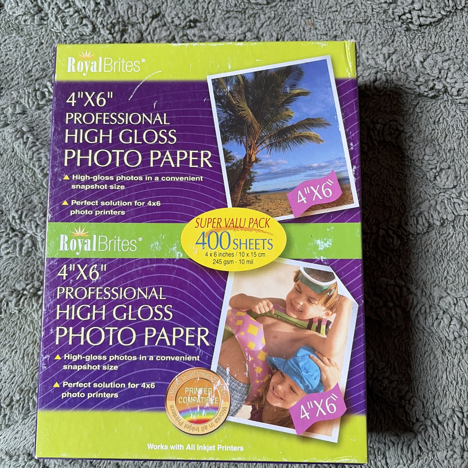Royal Brites 4" x 6" Professional High Gloss Photo Paper Open Approximately Half