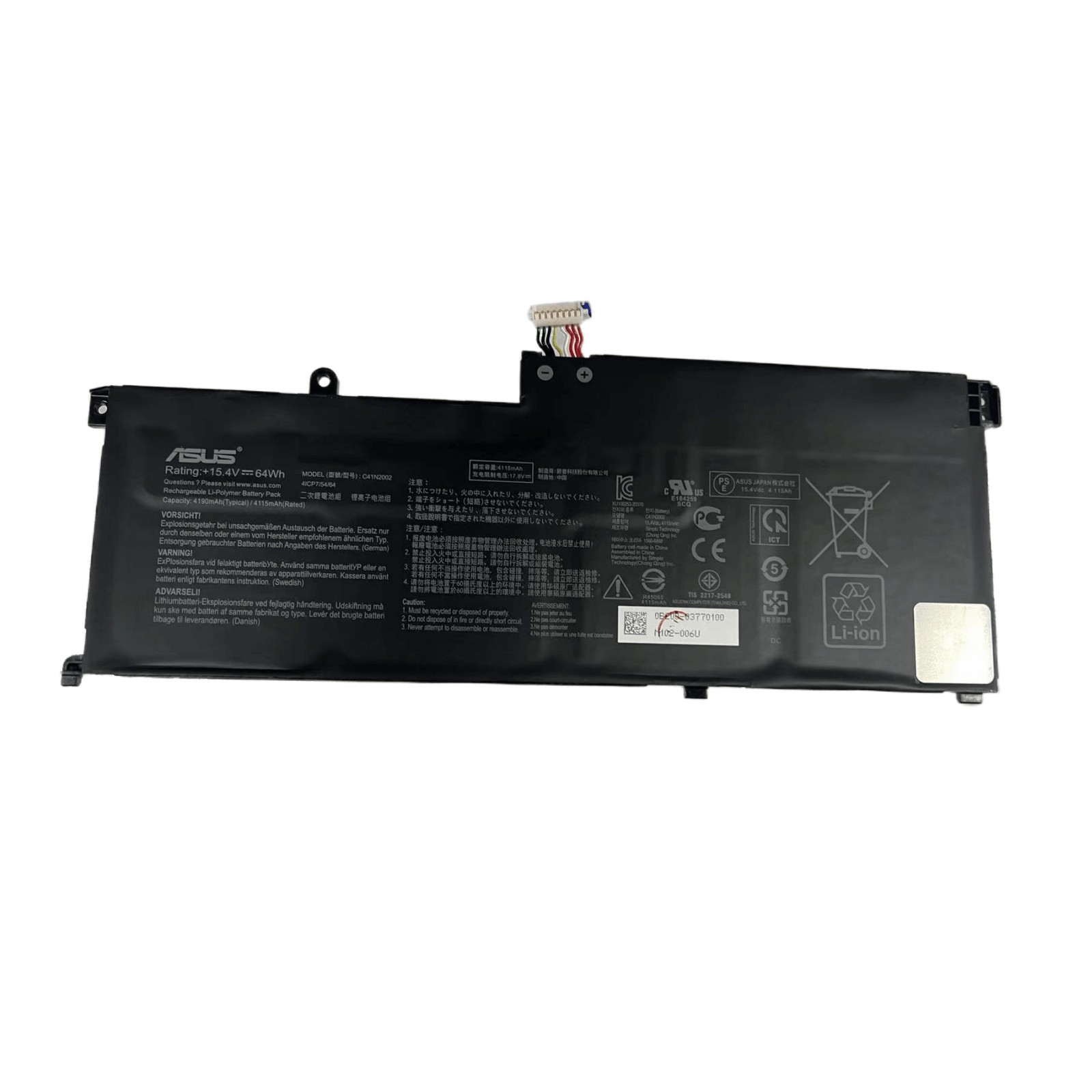Genuine C41N2002 Battery for ASUS ZenBook Pro 15 UX535 UX535L UX535LH UX535LI