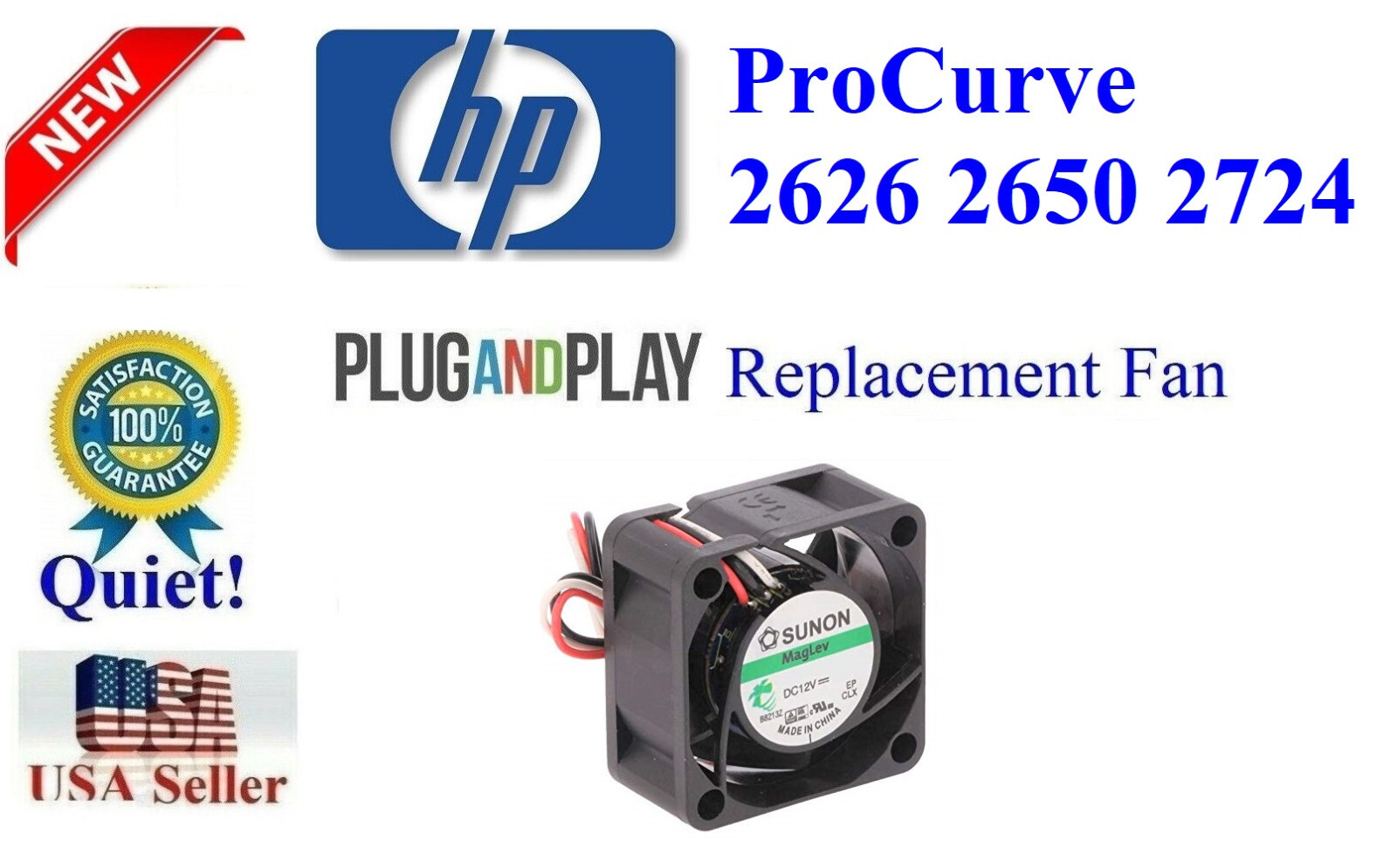 1x Quiet Replacement Fan for HP ProCurve 2626 2650 2724