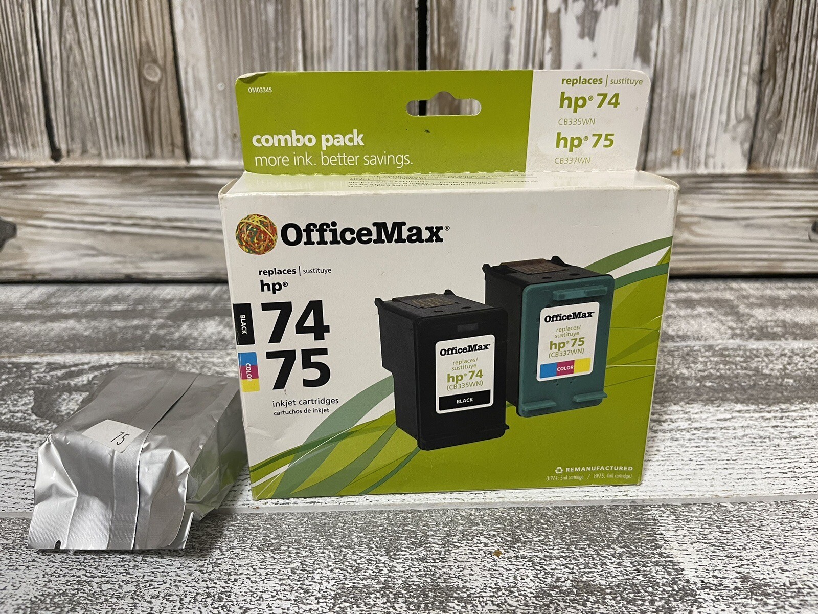 Office Max Ink Jet Cartridges # 75 Color Replaces HP 1 Cartridge Only Unopened