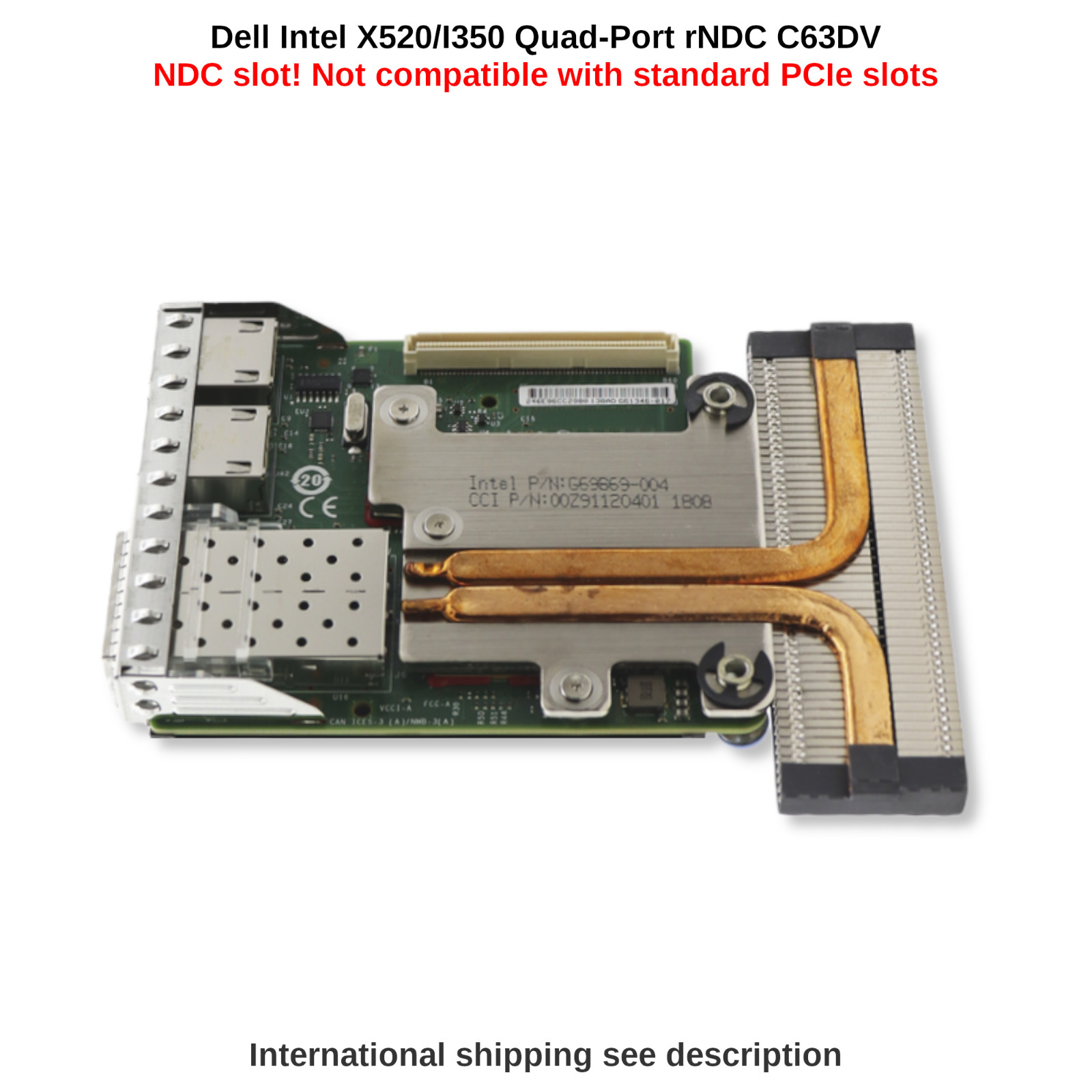Dell Intel X520/I350 Quad Port rNDC 0C63DV