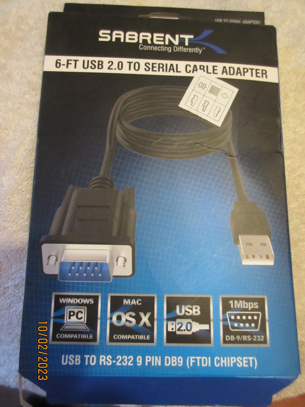 New Sabrent CB-FTGI 6-FT USB 2.0 To Serial Cable Adapter