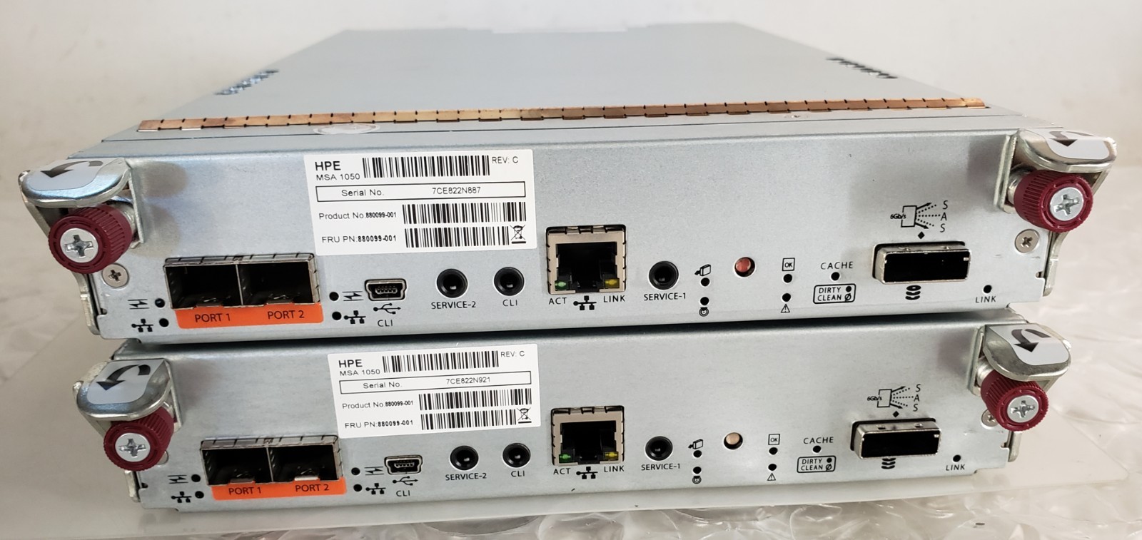 Pair of HPE MSA 1050 880099-001 1Gbe ISCSI Controller *FOR PARTS*