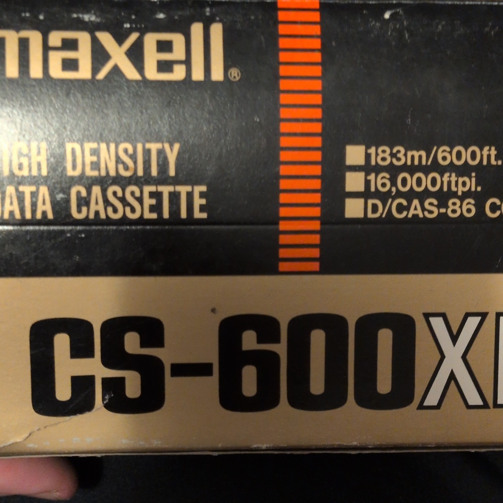Maxell High Density Data Cassette CS-600XD 600 ft Cassette Packaging